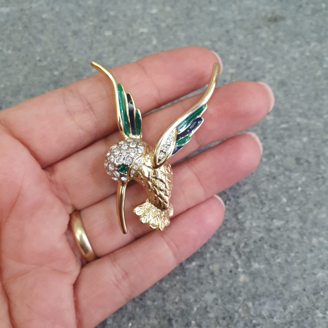 Spilla vintage colibrì con...