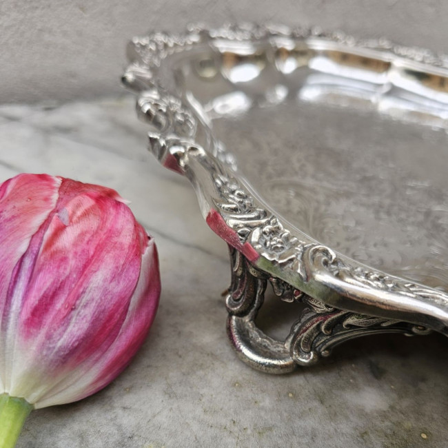 Vassoio rotondo vintage in...