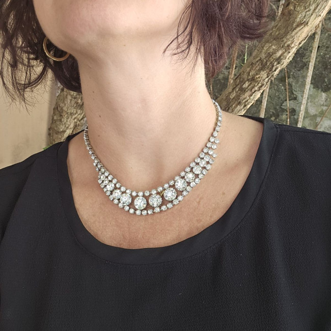Collana vintage con strass...
